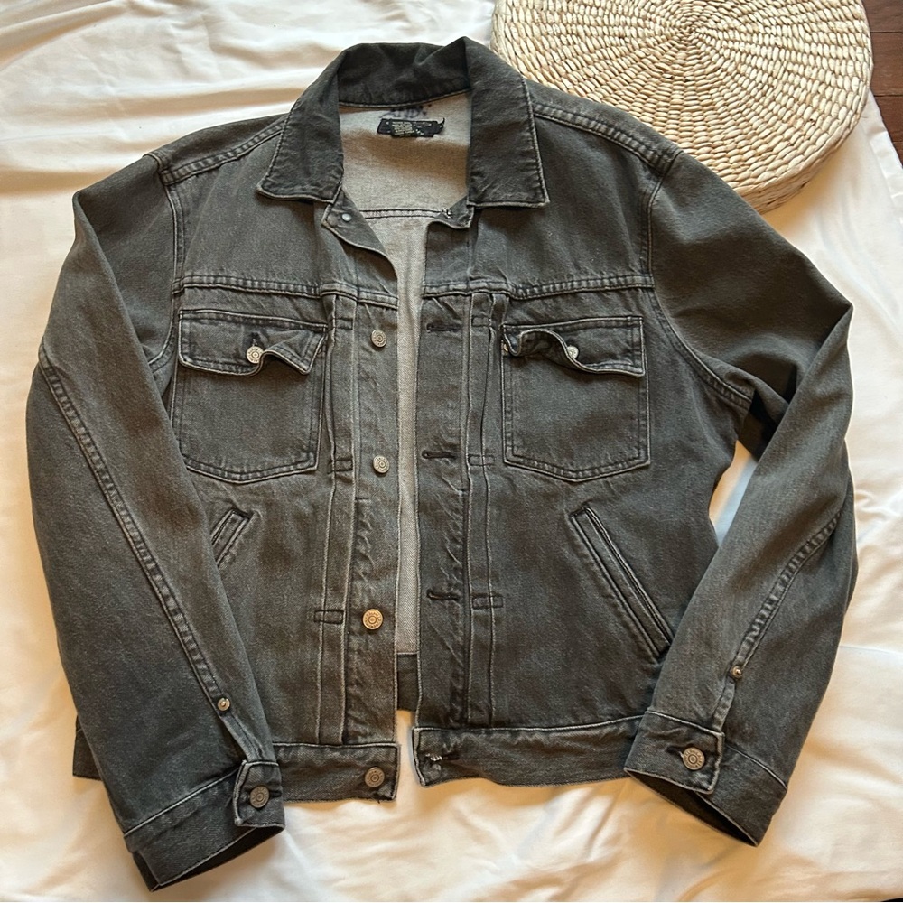 RRL Ralph Lauren Sand Sun Tanned 100% Cotton Vintage Jean Jacket Large - Marked